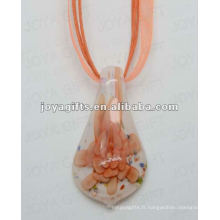 Cadeau 2014 Pendentif pendentif en verre Lampwork Collier en verre Lampwork Collier maison mer avec cordon de cire